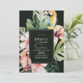 Tropisch Bloemen & Botanische Parrot Vrijgezellenf Kaart (Staand voorkant)