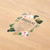 Tropisch Bloemen Bruids Luncheon Vrijgezellenfeest Acryl Uitnodigingen (Laagn)