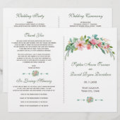 Tropisch Bloemen Bruiloftsprogramma Exotische Luau (Voorkant / Achterkant)