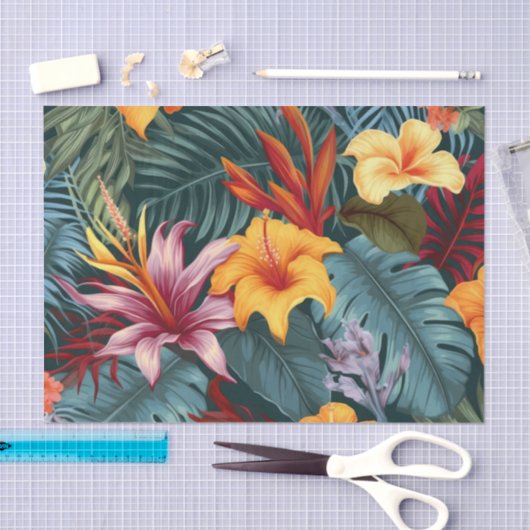 Tropisch  Bloemen Decoupage papier (Craft)