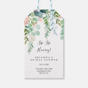 Tropisch Bloemen Sip Hooray Vrijgezellenfeest Cadeaulabel