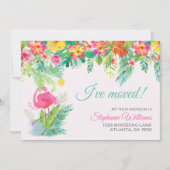 Tropisch bloemend nieuw adres kaart (Voorkant)