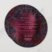 Tropisch bloemendek met varenbladeren omlijst burg kaart (Voorkant / Achterkant)