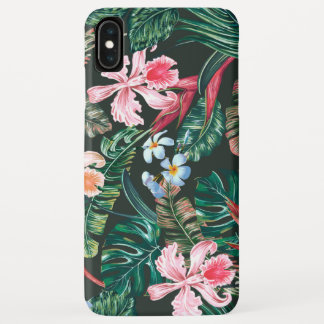 Tropisch bloemendesign zonder naad iPhone XS max hoesje