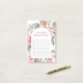  tropisch bloemengroen | Monogram Post-it® Notes (Op bureau)