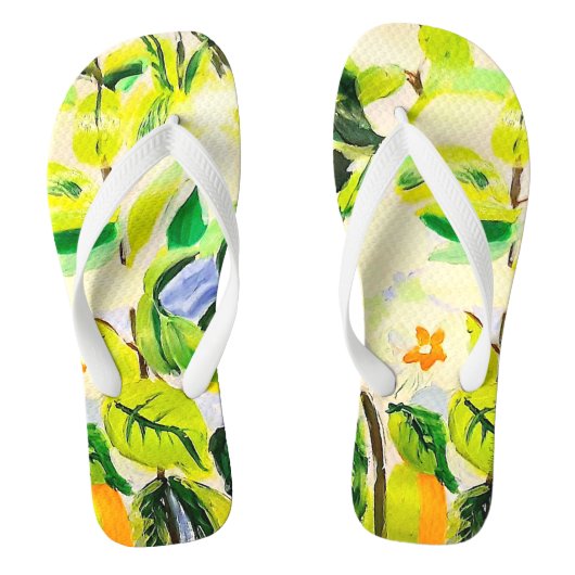 Tropisch Bloemenpaar Teenslippers (Voetbed)