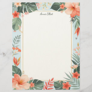 Tropisch bloemenpapier briefhoofd