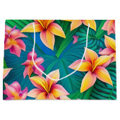 Tropisch bloemenpatroon in Hawaiian Groot Cadeauzakje (Voorkant)