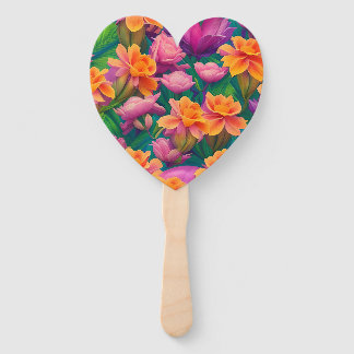 Tropisch bloemenpatroon in Hawaiian Handwaaier