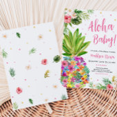 Tropisch bloemig ananas Baby shower Kaart