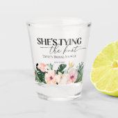 Tropisch Bloemig Bruidsfeest Bruiloftfeest Shot Glas (Voorkant)