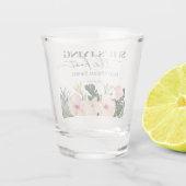Tropisch Bloemig Bruidsfeestje Shot Glas (Achterkant)