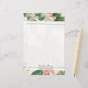 Tropisch bloemmotief gepersonaliseerd briefpapier