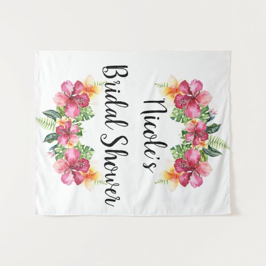 Tropisch bloemmotief Hibiscus botanische Luau acht Wandkleed (Voorkant (horizontaal))