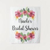 Tropisch bloemmotief Hibiscus botanische Luau acht Wandkleed (Voorkant)