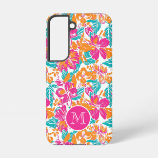 Tropisch Bloemmotief Hoesje (Naam) Samsung Galaxy Hoesje