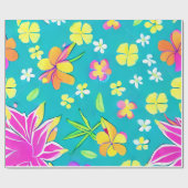 Tropisch bloemmotief inpakpapier (Vlak)