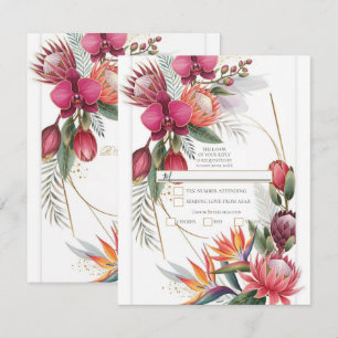 Tropisch Bloemparadijs Botanische Goud R.S.V.P. Kaart