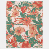 Tropisch bloemparadijs fleece deken (Voorkant)