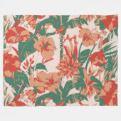 Tropisch bloemparadijs fleece deken (Voorkant (Horizontaal))