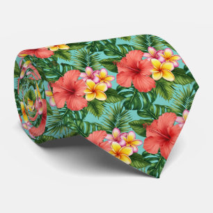 Tropisch Bloemparadijs Patroon Stropdas