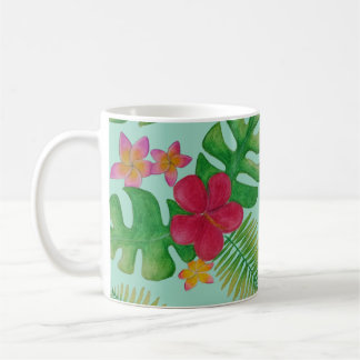 Tropisch bloempatroon koffiemok