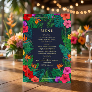 Tropisch Bloemschikken | Hibiscus & Groene Menu Kaart