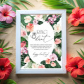 Tropisch bloemstuk Ring zoek Bridal Shower spel Poster