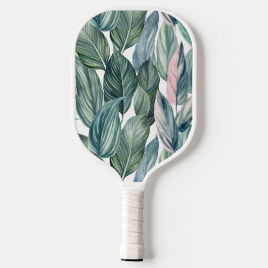 Tropisch blush blad pickleball paddle (Achterkant)