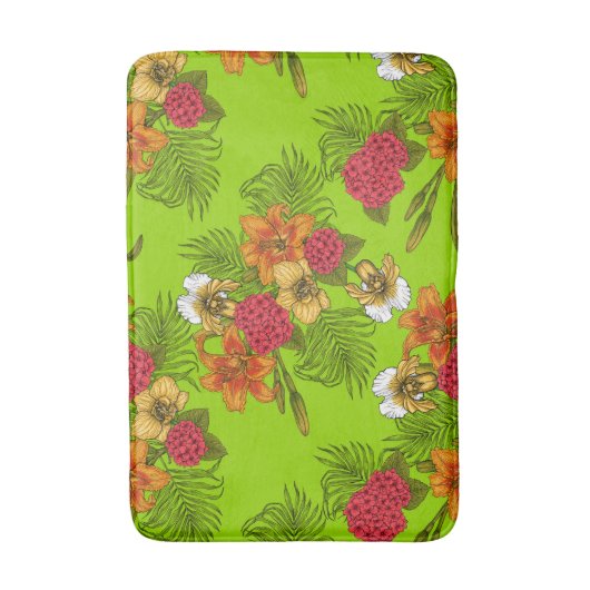 Tropisch boeket badmat (Voorkant Verticaal)