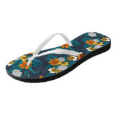 Tropisch boeket blauw teenslippers (Schuin)