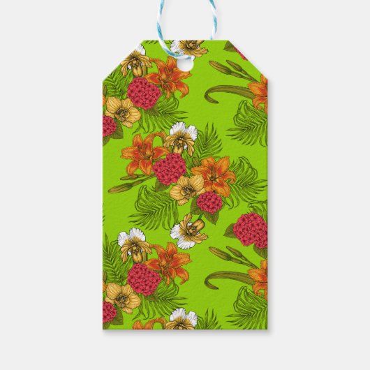 Tropisch boeket cadeaulabel (Voorkant)