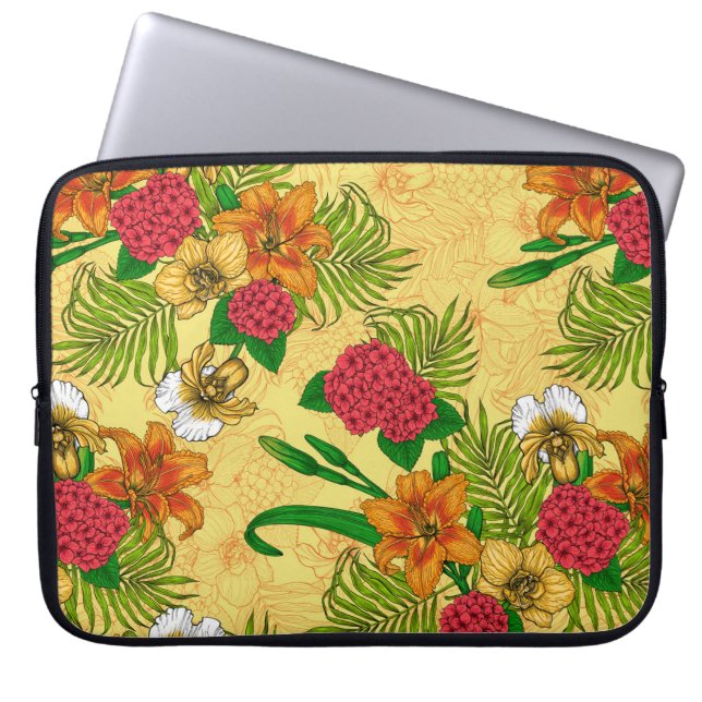 Tropisch boeket laptop sleeve (Voorkant)