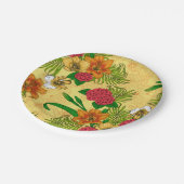 Tropisch boeket papieren bordje (Gekanteld)