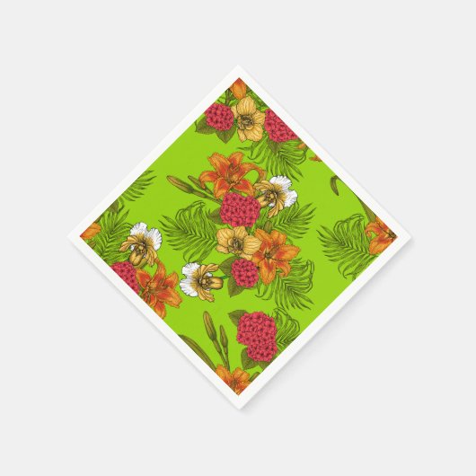 Tropisch boeket servet (Hoek)