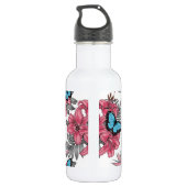 Tropisch boeket waterfles  (Achterkant)