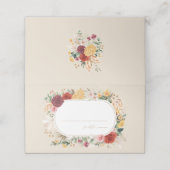 Tropisch Boho Bloem Bruiloft Tafelnummer Vintage (Buitenkant ongevouwen)