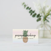 Tropisch Boho Chic Pineapple Holographic Visitekaartje (Staand voorkant)