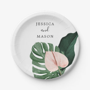 Tropisch Bord van Monstera Wedding Shower Paper