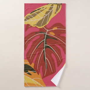 Tropisch bos. Abstracte illustratie van natuur Badhanddoek