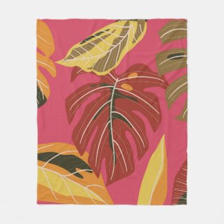 Tropisch bos. Abstracte illustratie van natuur Fleece Deken