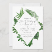 Tropisch bos bos groen huwelijk kaart (Voorkant)