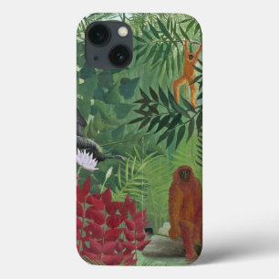 Tropisch bos met apen, 1910 (olie op doek) iPhone 13 hoesje