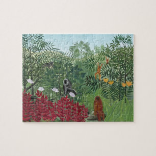 Tropisch bos met apen, 1910 (olie op doek) legpuzzel