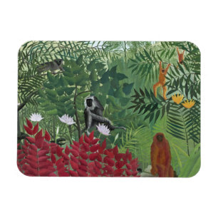 Tropisch bos met apen, 1910 (olie op doek) magneet
