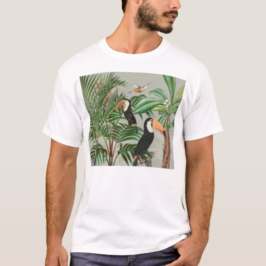 Tropisch bos & Toucan vogels T-shirt (Voorkant)
