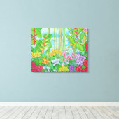 Tropisch botanisch canvas afdruk (Insitu (Houten vloer))