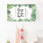 Tropisch botanisch folieschrift vrijgezellenfeest spandoek (Insitu)