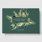 Tropisch botanisch groen huwelijk gastenboek (Voorkant)