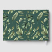 Tropisch botanisch groen huwelijk gastenboek (Achterkant)
